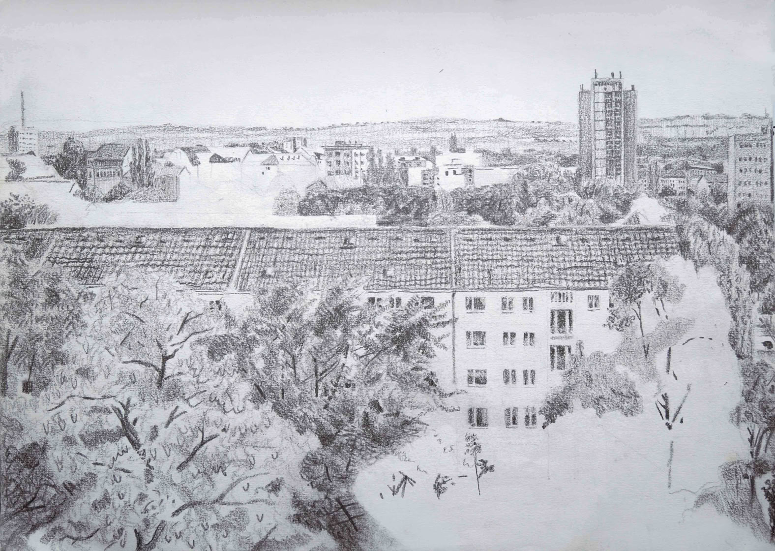 Dresden Ausblick 2012 A3 Bleistift auf Papier